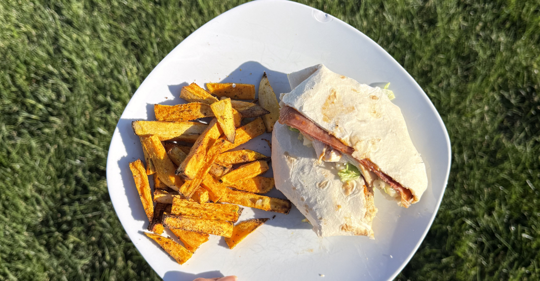 Big Bird Sandwich Recipe with Sweet Potato Fries